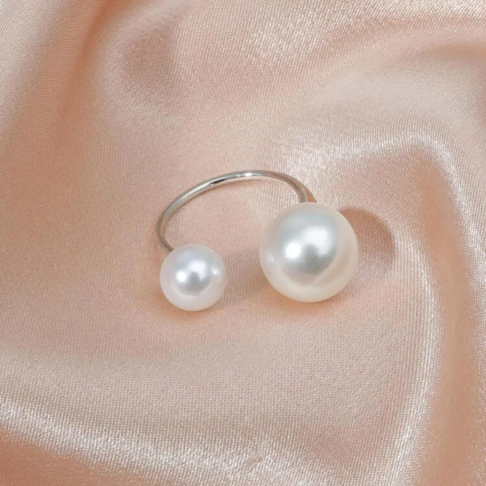 Stainless Steel Adjustable Classic unique chic Peal Ring